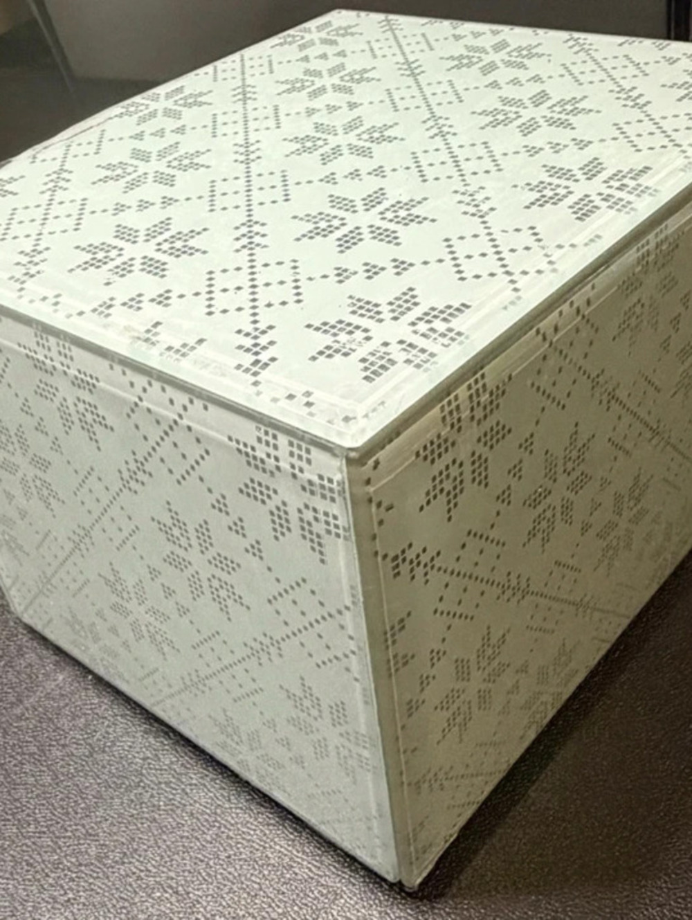 Max Studio Home 3-Drawer Mirrored Jewelry Box - Snowflake Pattern - Picture 5 of 6